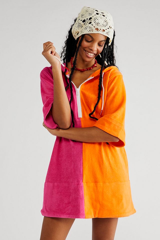 Orange best sale hoodie dress