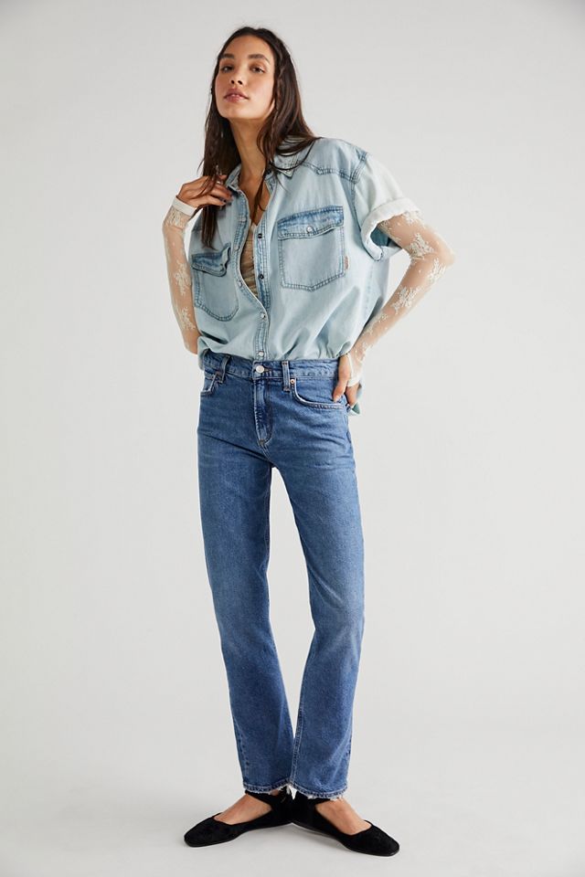 AGOLDE Lyle Low-Rise Slim Jeans | Free People UK