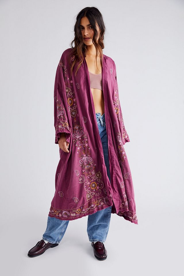 Beautiful purchases embroidered free people Kimono