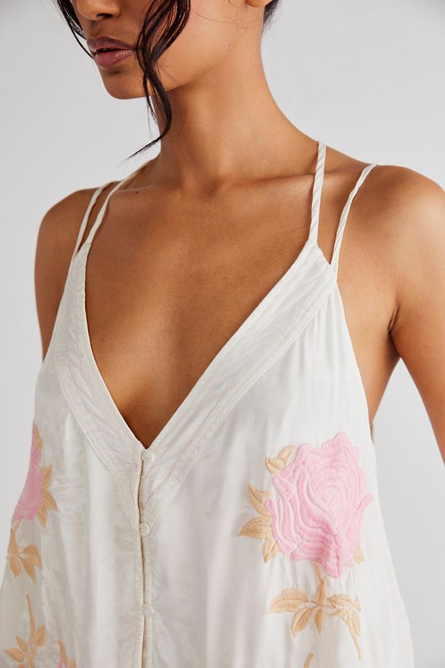 free people embroidered tunic dress Embroidered Midi Shirt Dress - White main image 0