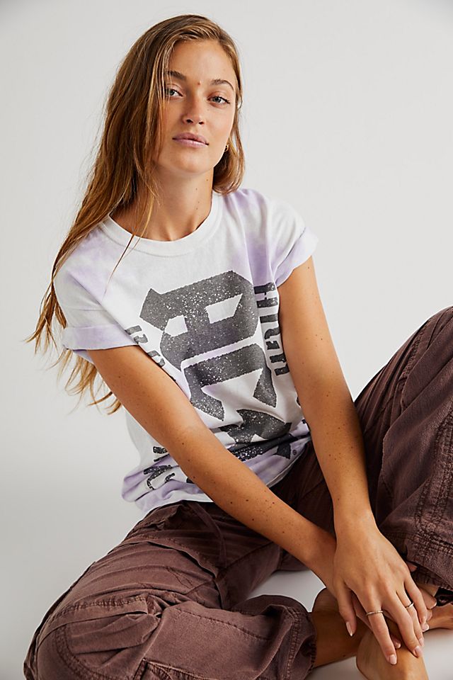 ACDC Oversized Print Tie Dye Tee | Free People UK