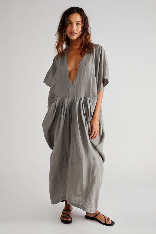 Gray best sale linen dress