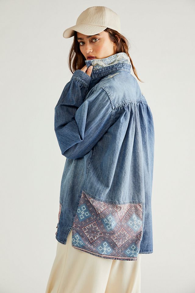 Picasso Denim Repair Button Down | Free People