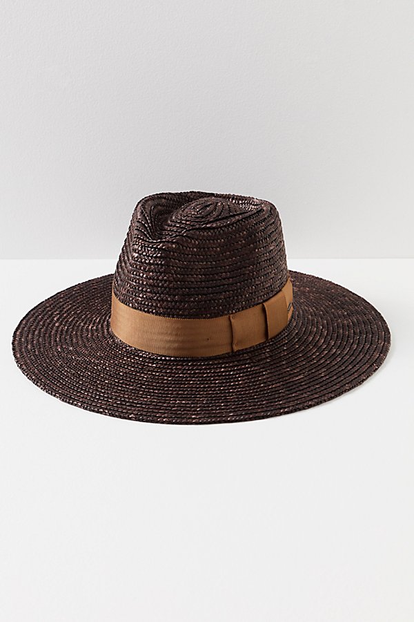 Brixton Joanna Straw Hat In Deep Brown