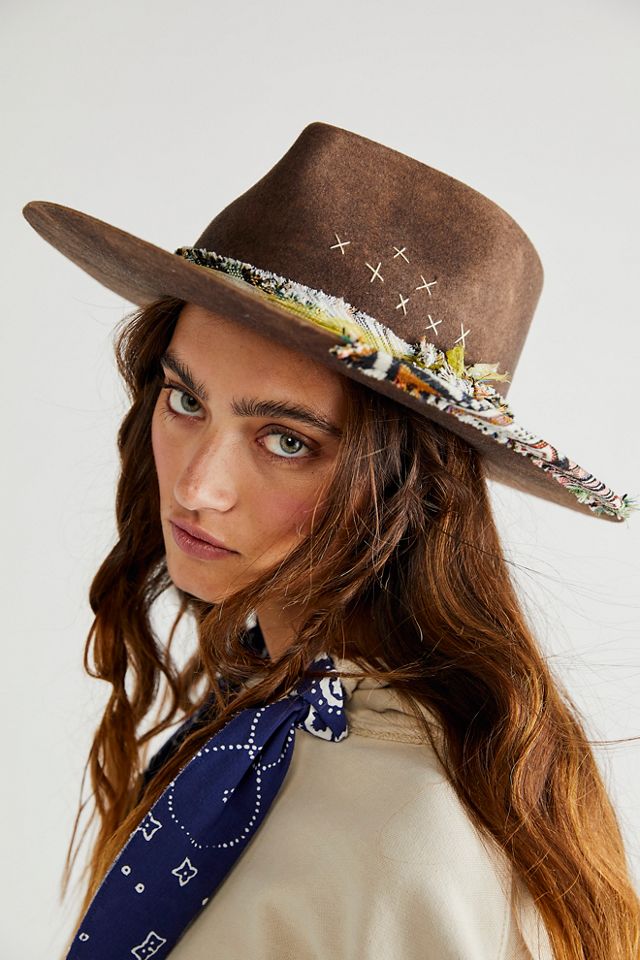 NWT Free People Meadow Embroidered Trapper Hat TRAPPER GEOMETRIC HAT main image 4