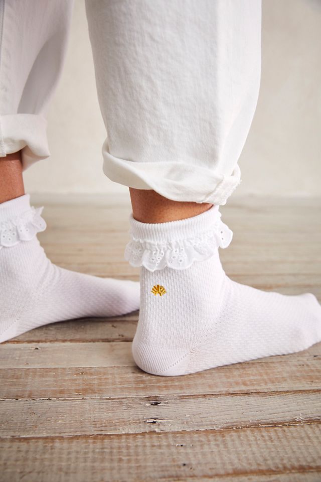 Lele Sadoughi Set Of 3 Cindy Ruffle Socks #1
