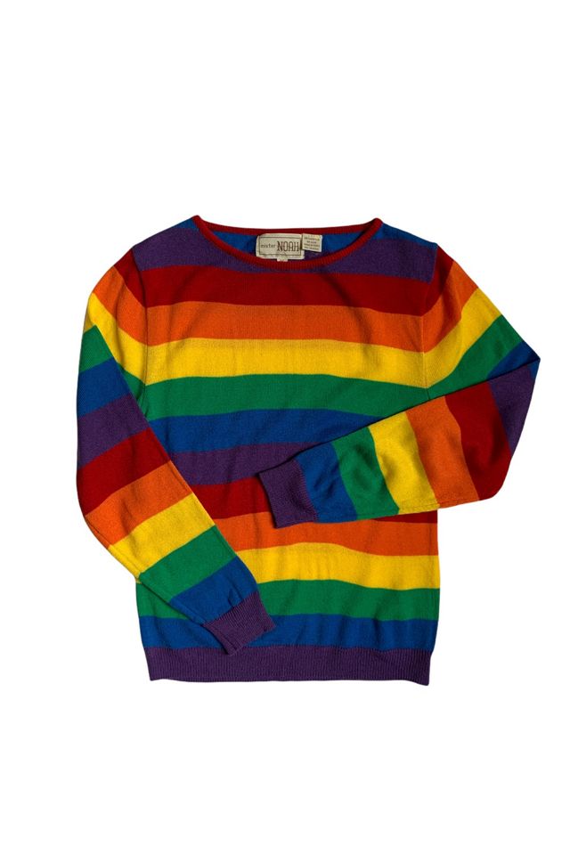 Vintage 1970s Rainbow Wide Striped Sweater Selected by 