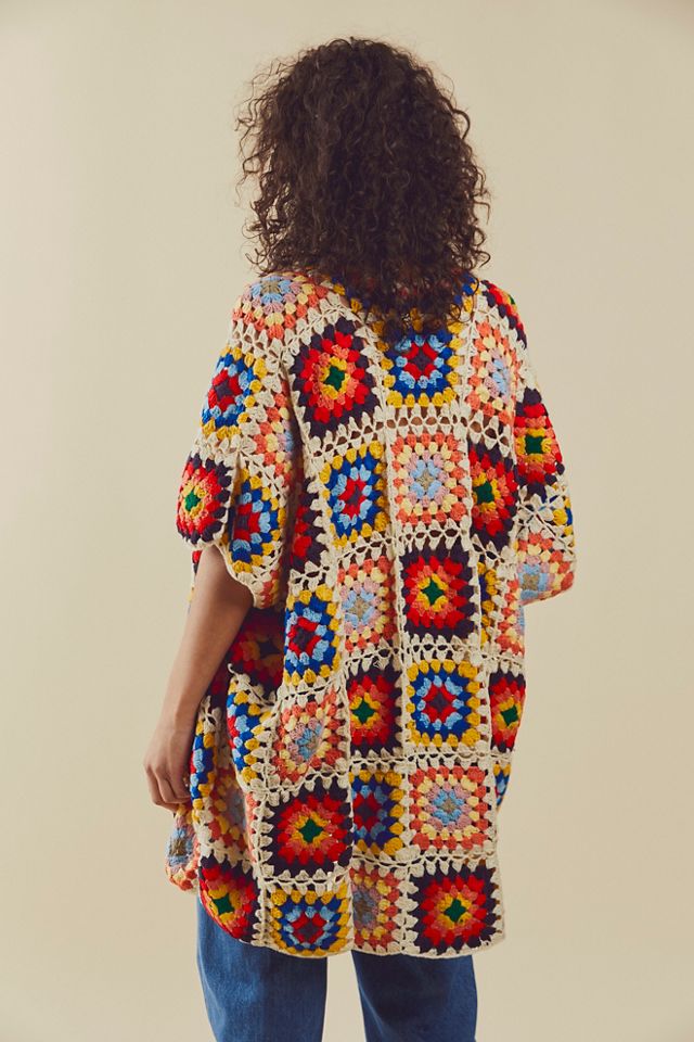Noni Hand Knit Crochet Poncho #1