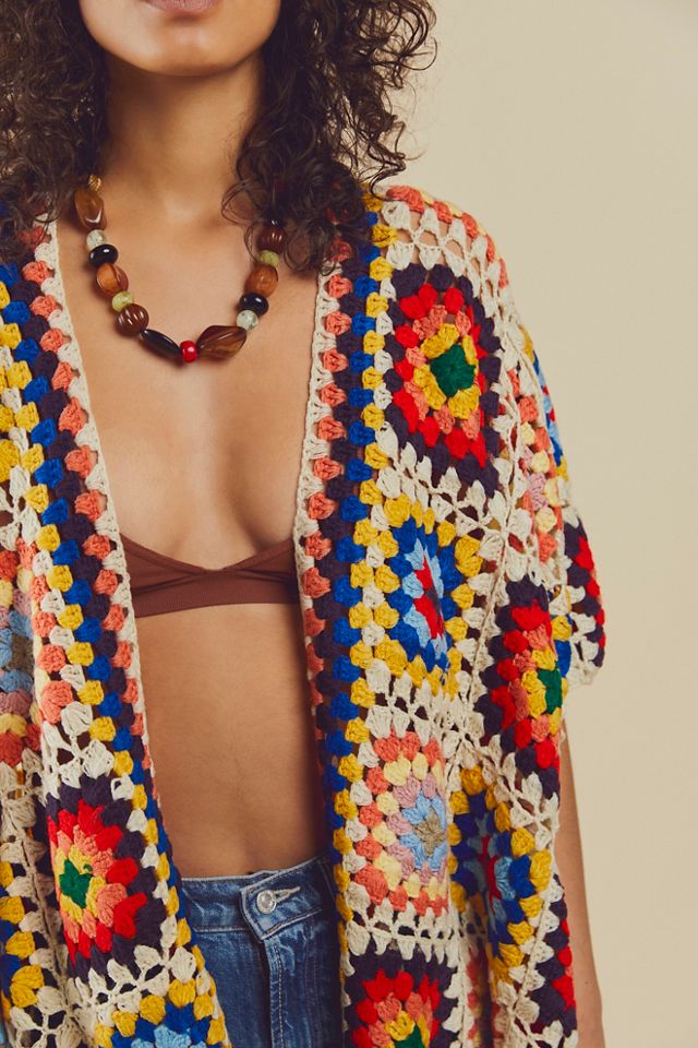 Noni Hand Knit Crochet Poncho #2