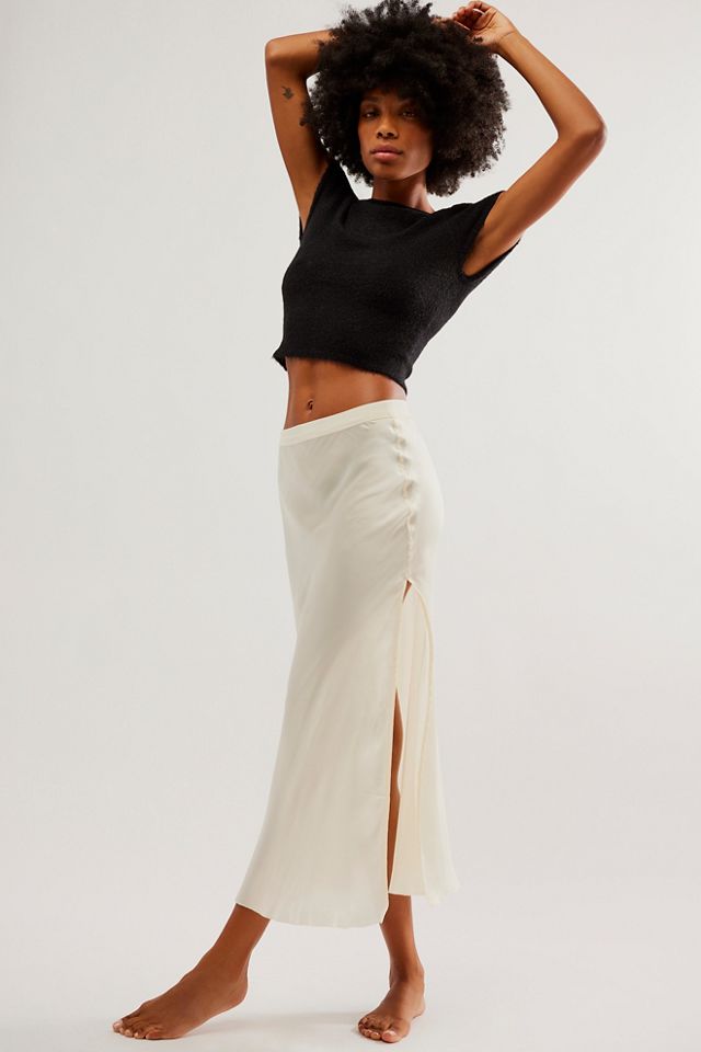 White skirt outlet slip