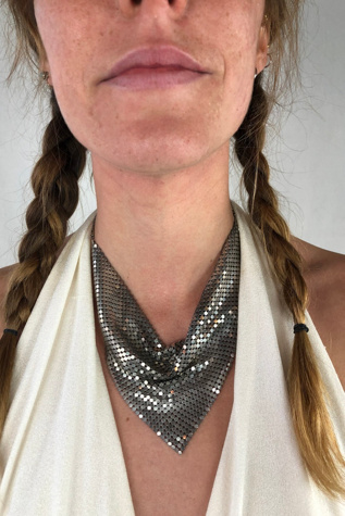 Vintage Bandana Cowl Silver Chainmail Necklace Selected by