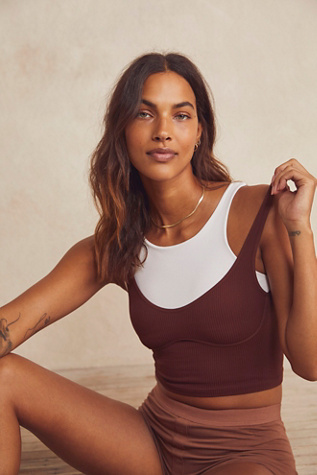 Meg Seamless Crop Top by Intimately at Free People in Nutmeg, Size: M/L