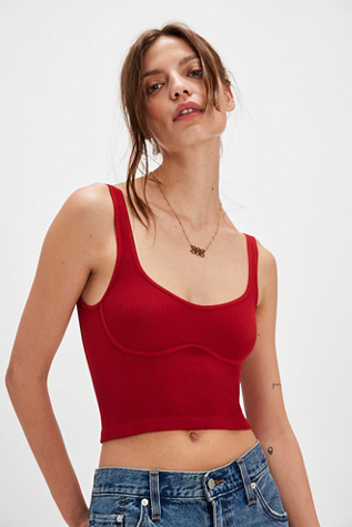 Meg Seamless Crop Top by Intimately at Free People in Rubies, Size: XS/S