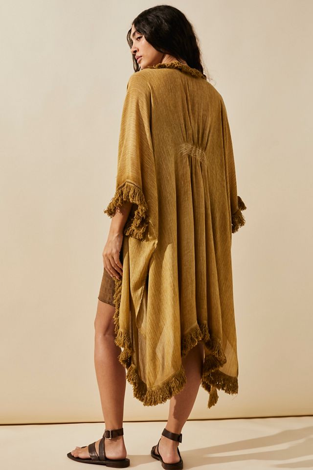 Kimono à franges blanchi au soleil #1