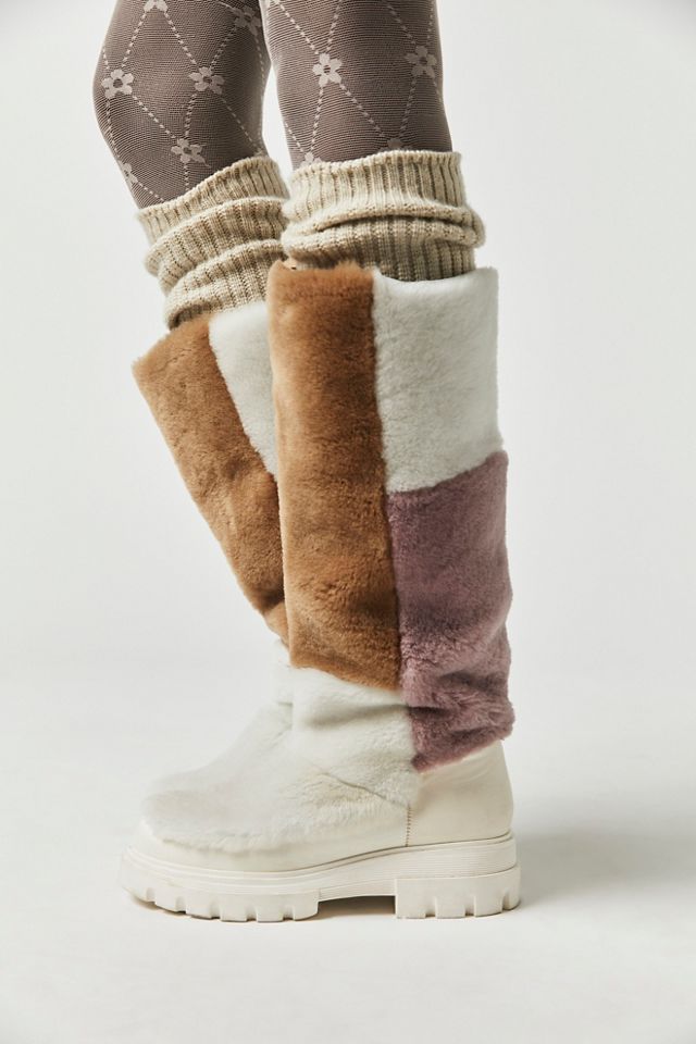 Tall fuzzy hot sale boots