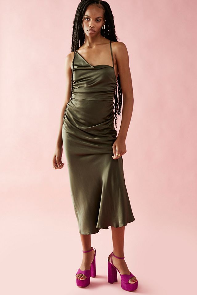 Asymmetric midi dress sale