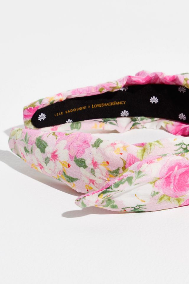 LoveShackFancy Printed Bow Headband | Free People display picture 1
