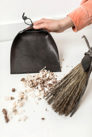 Sunhouse Craft Leather Dustpan at Free People in Black