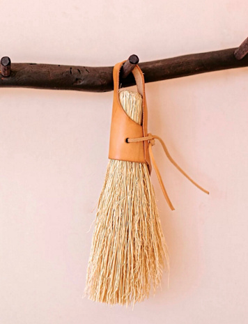 Sunhouse Craft Leather Handled Brush at Free People in Tan