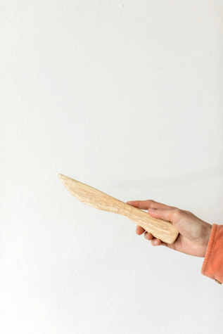 Sunhouse Craft Hand Carved Maple Spreading Knife at Free People in Brown