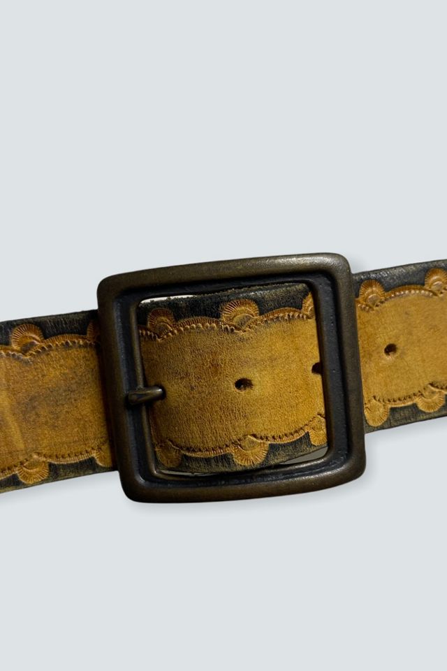 Vintage Tooled Leather Belt Selected by Goodbye Heart Free People