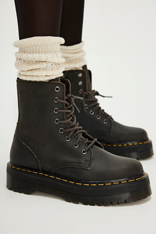 Dr. Martens Jadon III Lace Up Boots at Free People in Charcoal Grey, Size: US 8