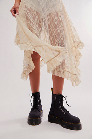 Dr. Martens Jadon III - Bottes Plateforme 8 œillets Pour Femme - Marron Cuir - 10