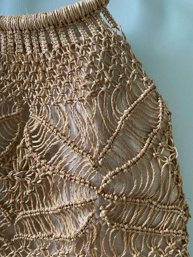 Macramé Tote Wicker Handle Selected by Atlantic Vintage #1