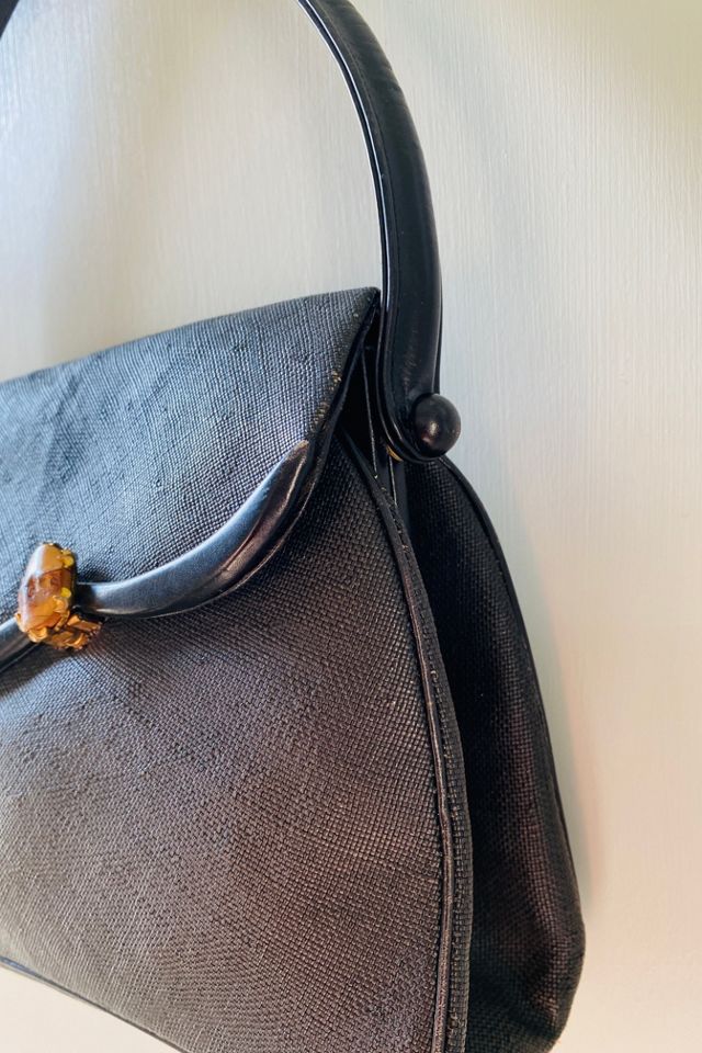 Vintage Leather and Straw Bag Selected by Atlantic Vintage #1