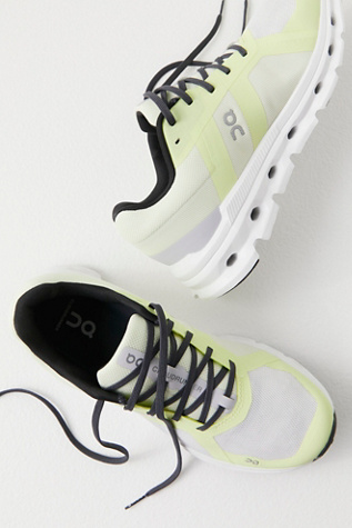 On Cloudrunner Sneakers In White / Seedling