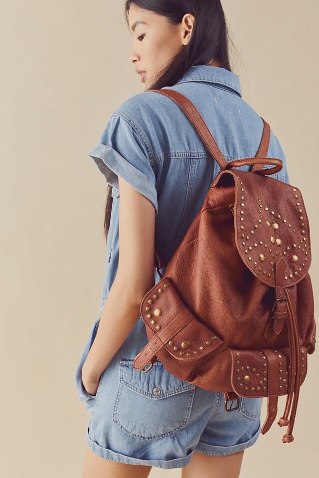 Free people leather discount backpack