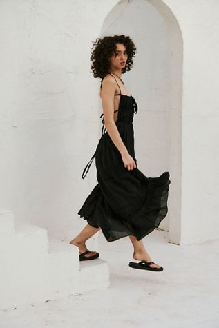 chinese dress ladies Lica Midi Scarlet  Strapless Linen Midi Dress