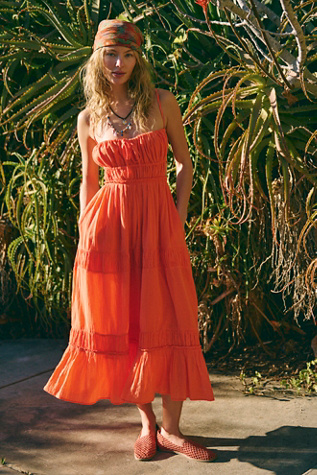 Taking Sides Maxi By free-est At Free People In Scarlet Ibis, Size: Large