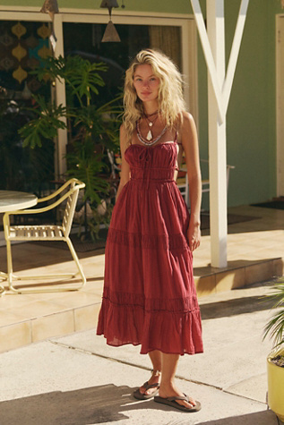 Taking Sides Maxi by free-est at Free People in Aged Red, Size: Large