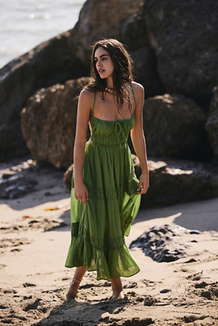 Taking Sides Maxi by free-est at Free People in Fresh Chives, Size: Large