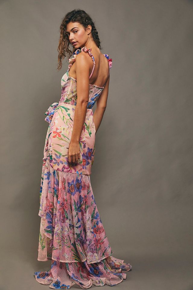 PatBO Iris Lace Bustier Maxi Dress #1