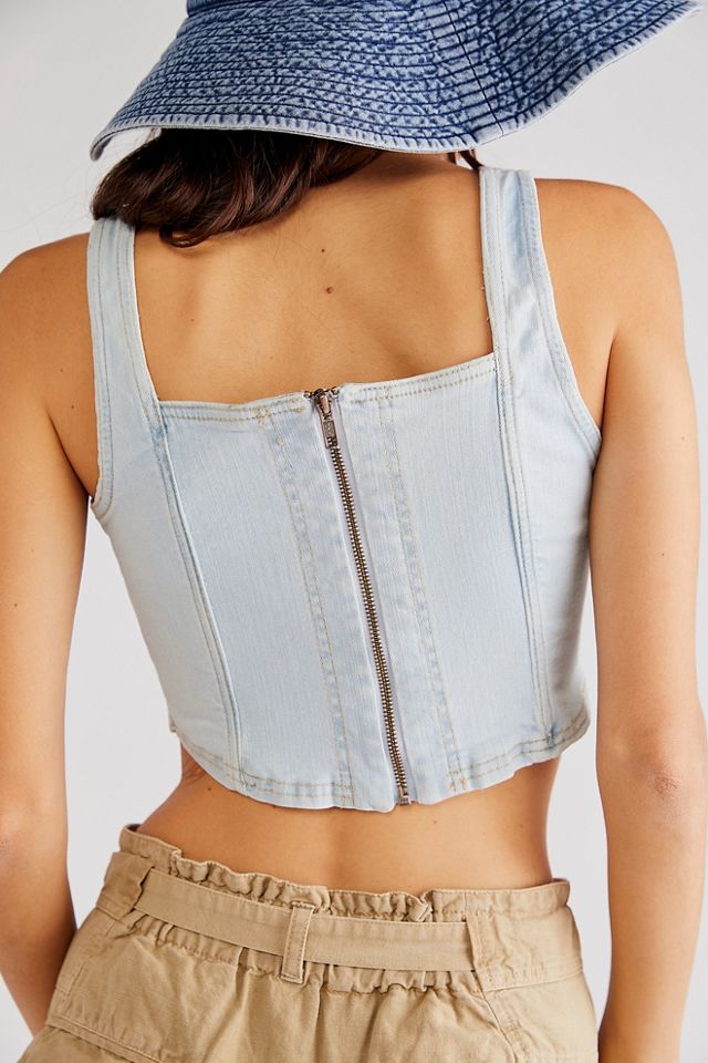We The Free Daydream Denim Corset Top | Free People