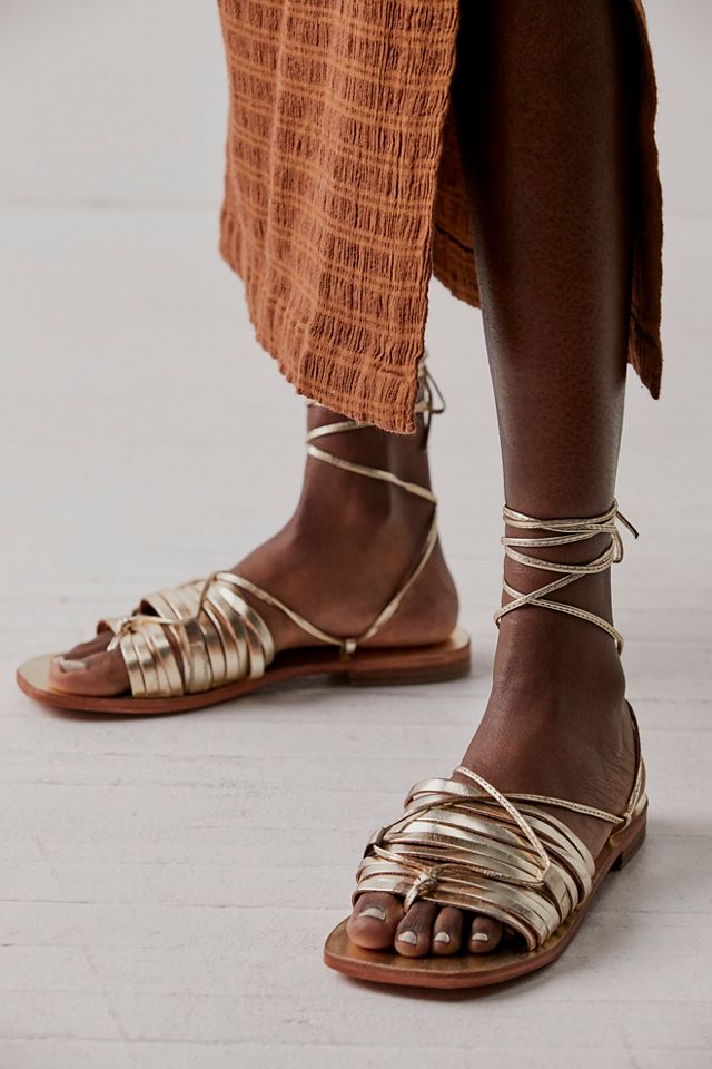 Free people store gold sandals