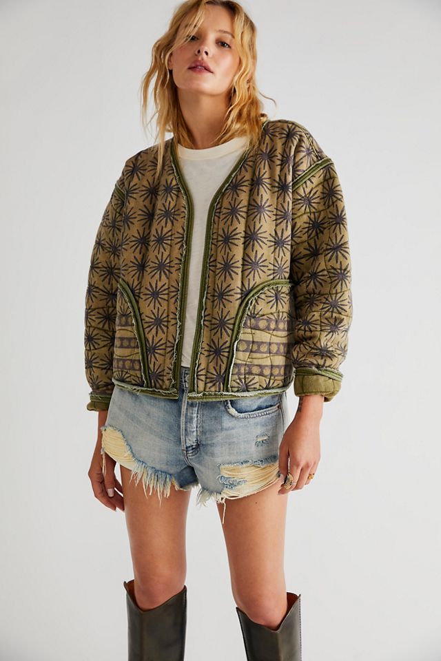 Quilted cardigan deals