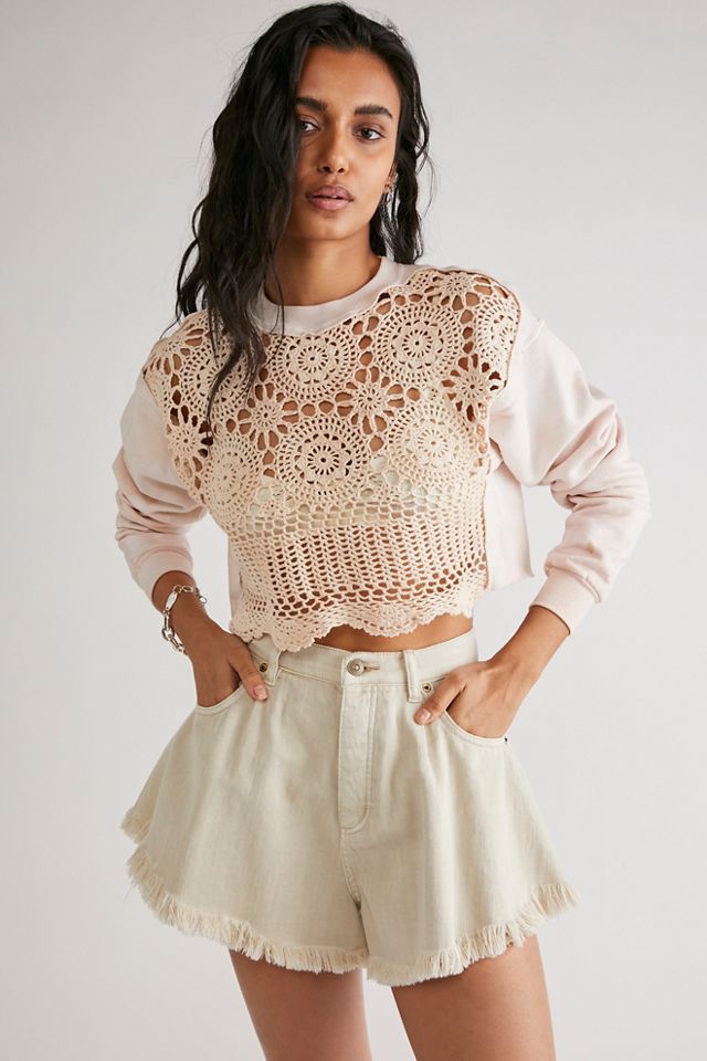 Free people best sale crochet crop top