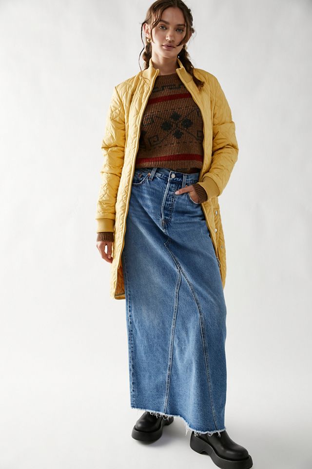 Levis knee shop length denim skirt