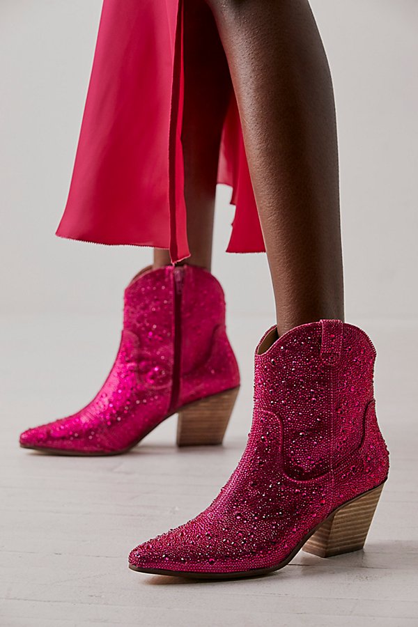 Matisse Party Favor Western Boots In Hot Pink