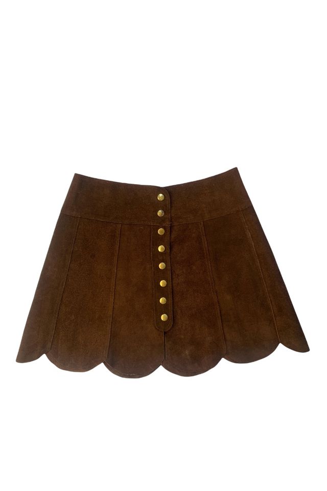 Vintage suede 2025 mini skirt