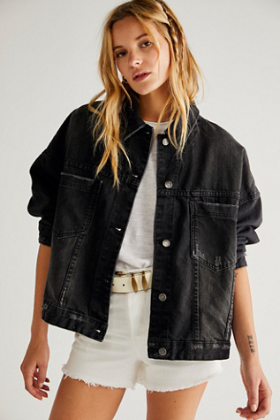 We The Free Opal Swing Denim Jacket at Free People in Black, Size: M