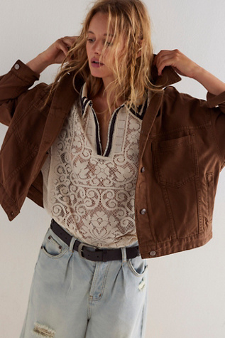 We The Free Opal Swing Denim Jacket at Free People in Bison, Size: Small