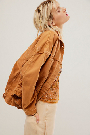 We The Free Opal Swing Denim Jacket at Free People in Golden Nugget, Size: Small