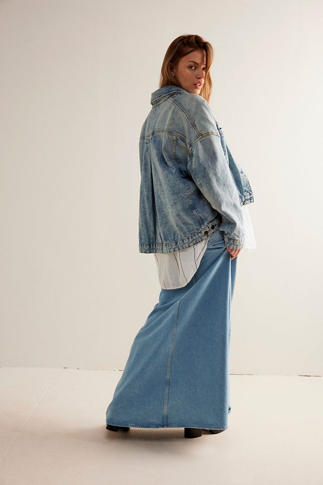 Denim shop swing coat