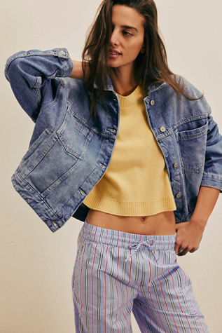 We The Free Opal Swing Denim Jacket At Free People In Cowboy Romance, Size: Small