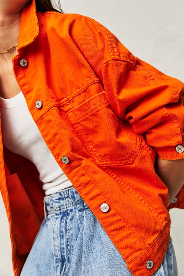 Topshop orange hotsell denim jacket