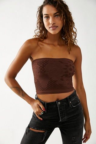 Meet In The Middle Tube Top by Intimately at Free People in Chocolate Love, Size: M/L